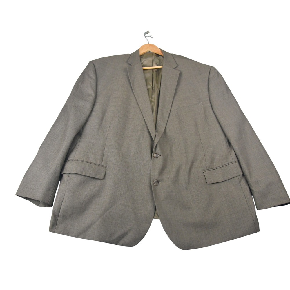 Stafford Suit Jacket Mens 56R (Fit 54) Taupe Brown Big and Tall Travel Blazer